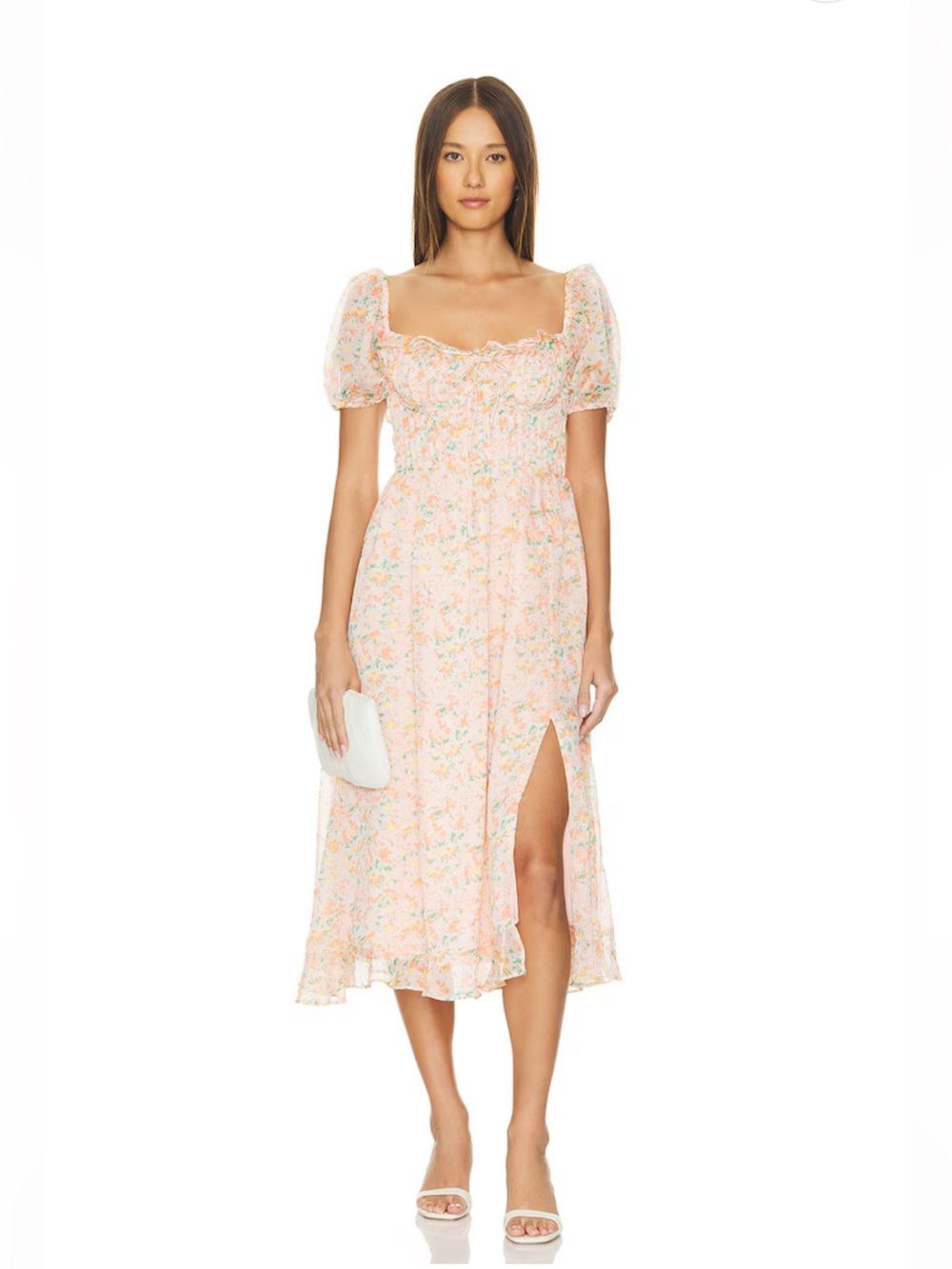 ASTR the Label Lunaria Dress in Orange Green Floral NWT